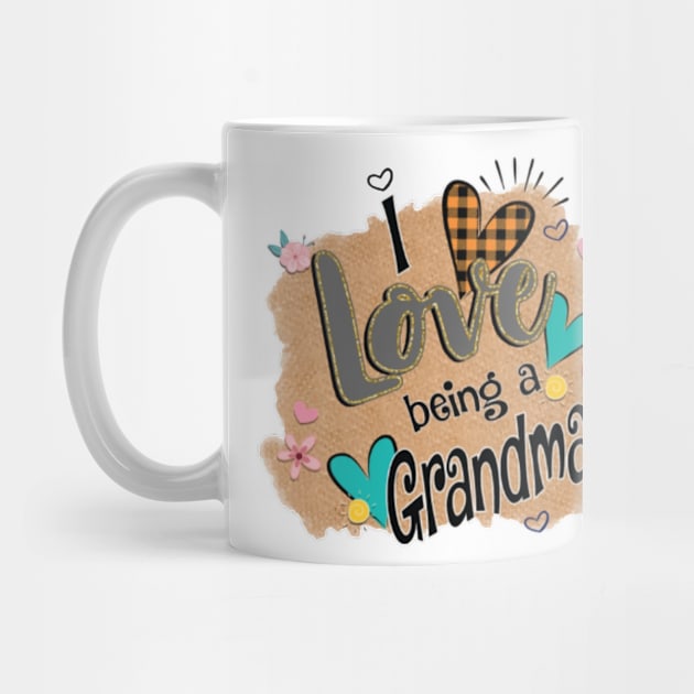 Womens I Love Being A Grandma Heart Mother's Day Gift by BestFamilyTee